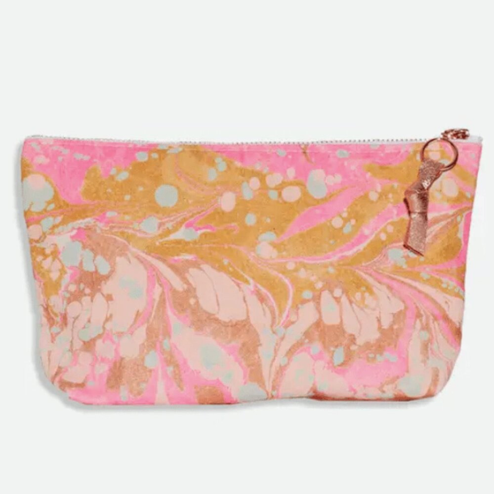 Handmade Astral Marbled Canvas Pouch - Sailor's Delight Small